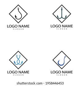 Fishing hook icon design template vector illustration