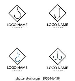 Fishing hook icon design template vector illustration