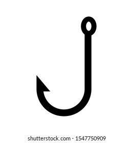 Fishing hook icon. Editable icon on white background.