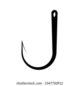 Fishing hook icon. Editable icon on white background.