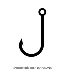 Fishing hook icon. Editable icon on white background.