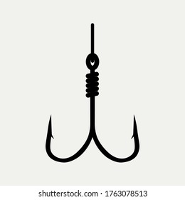 Fishing hook icon. Editable icon on white background.