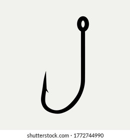 Fishing hook icon. Editable icon on white background.