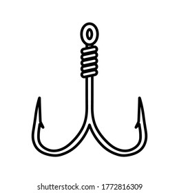 Fishing hook icon. Editable icon on white background.