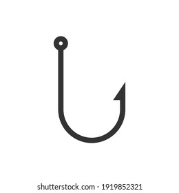 Fishing Hook Icon. Fish Bait Catch Symbol. Vector Isolated On White