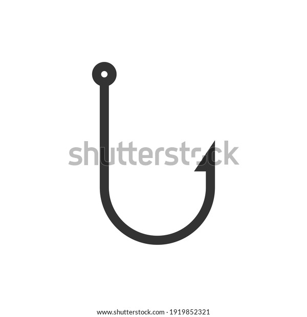 Fishing hook icon. Fish bait catch symbol. Vector\
isolated on white