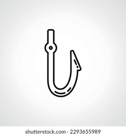Fishing hook icon. Fish hook outline icon