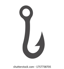 Fishing hook icon in flat style.Vector illustration.