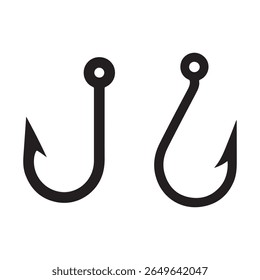 Ícone do anzol de pesca. Ícone de gancho de ilustração plana. Símbolo de gancho. Vetor eps 10