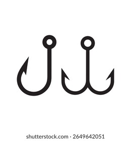 Fishing hook icon. Hook icon illustration flat. Hook symbol. Vector eps 10