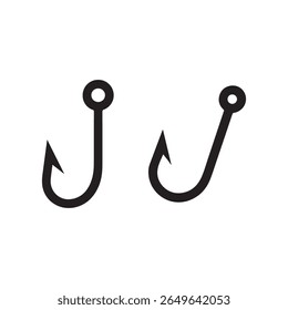 Fishing hook icon. Hook icon illustration flat. Hook symbol. Vector eps 10