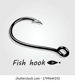 Fishing hook icon isolated on white background. Vector illustration.
