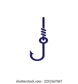 fishing hook icon isolated on background
