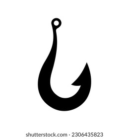icono del gancho de pesca, aislado en blanco