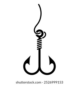 Fishing hook icon isolated on white background