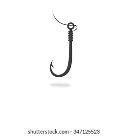 fishing hook icon  isolated on white background