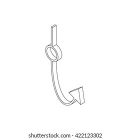 Fishing hook icon, isometric 3d style