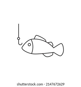 icono de estilo de línea de icono de gancho de pesca, estilo aislado en fondo blanco