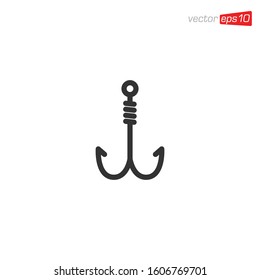 Fishing Hook Icon Logo Design