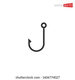 Fishing Hook Icon Logo Design Vector