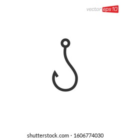 Fishing Hook Icon Logo Design Vector