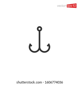 Fishing Hook Icon Logo Design Vector