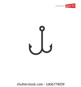 Fishing Hook Icon Logo Design Vector