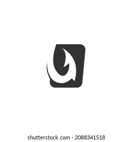 Fishing hook icon logo design illustration template