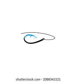 Fishing hook icon logo design illustration template