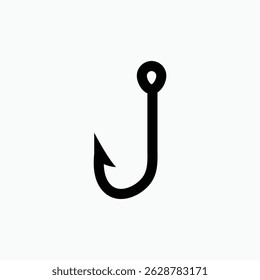 Fishing hook icon, hook logo fully editable vector template