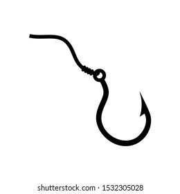 Fishing hook icon, logo isolated on white background