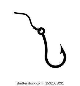 Fishing hook icon, logo isolated on white background