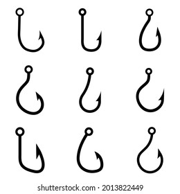 Fishing hook icon, logo isolated on a white background
