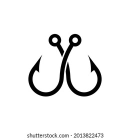 Fishing hook icon, logo isolated on a white background