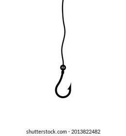 Fishing hook icon, logo isolated on a white background