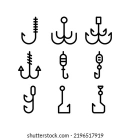 fishing hook icon or logo isolated sign symbol vector illustration - Collection of high quality black style vector icons
