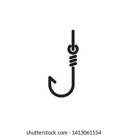 fishing hook icon, logo template