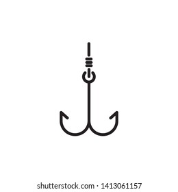fishing hook icon, logo template