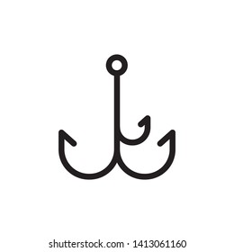fishing hook icon, logo template