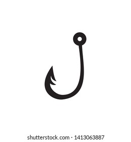 fishing hook icon, logo template