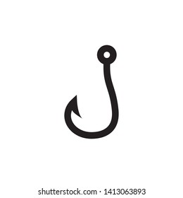 fishing hook icon, logo template