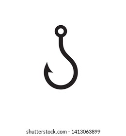 Fishing Hook Icon, Logo Template