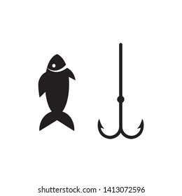 fishing hook icon, logo template