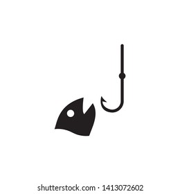 fishing hook icon, logo template