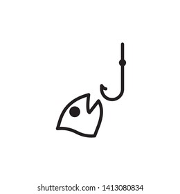 fishing hook icon, logo template