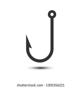 Fishing hook icon on white background