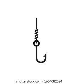 Fishing Hook Icon on white. Design Vector Art Illustration