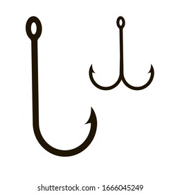 Fishing hook icon on white background. Vector illustration in trendy flat style. EPS 10.