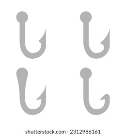 fishing hook icon on a white background, vector illustration