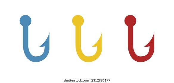 fishing hook icon on a white background, vector illustration